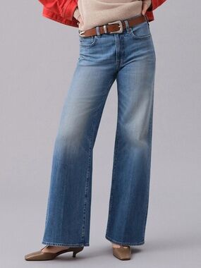 J. Crew Denim Trouser Blue Jean Wide Leg Size 29